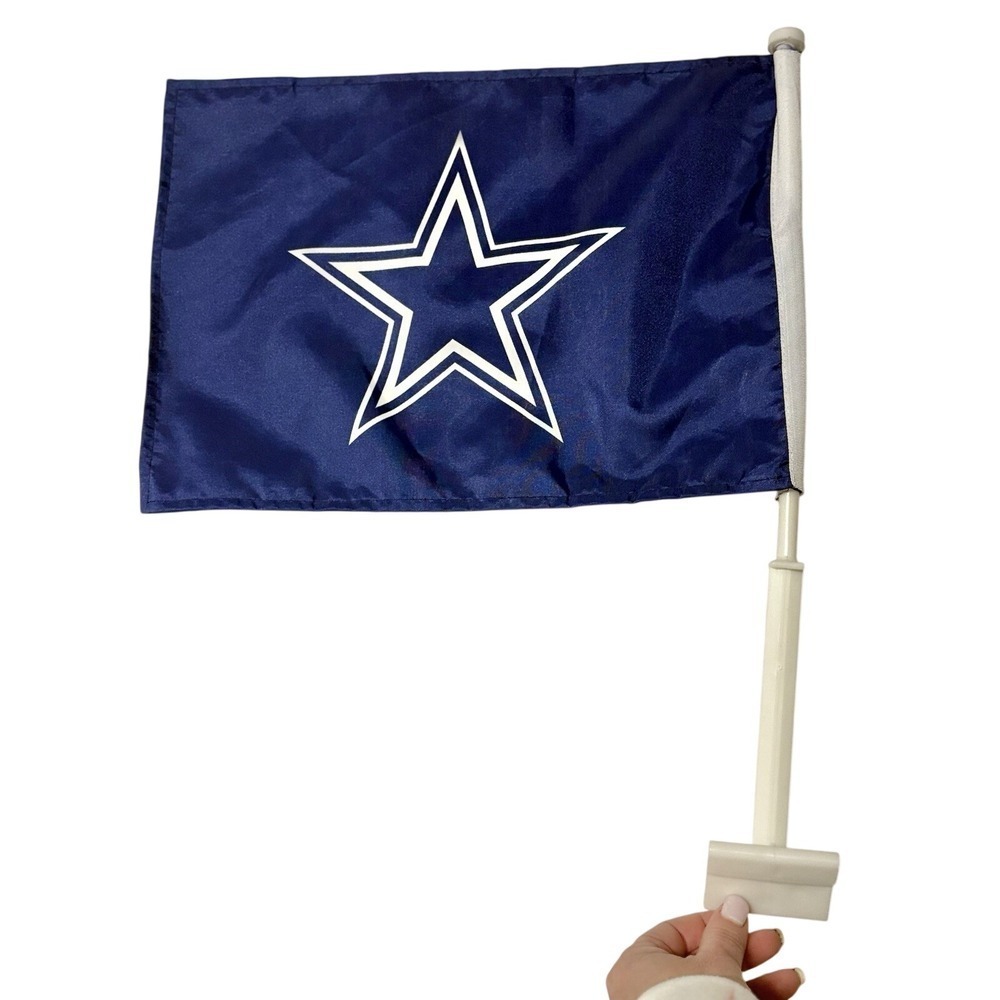 Dallas Cowboys Ford Go Further Car Window Flag Navy Blue Star Automotive Clip On